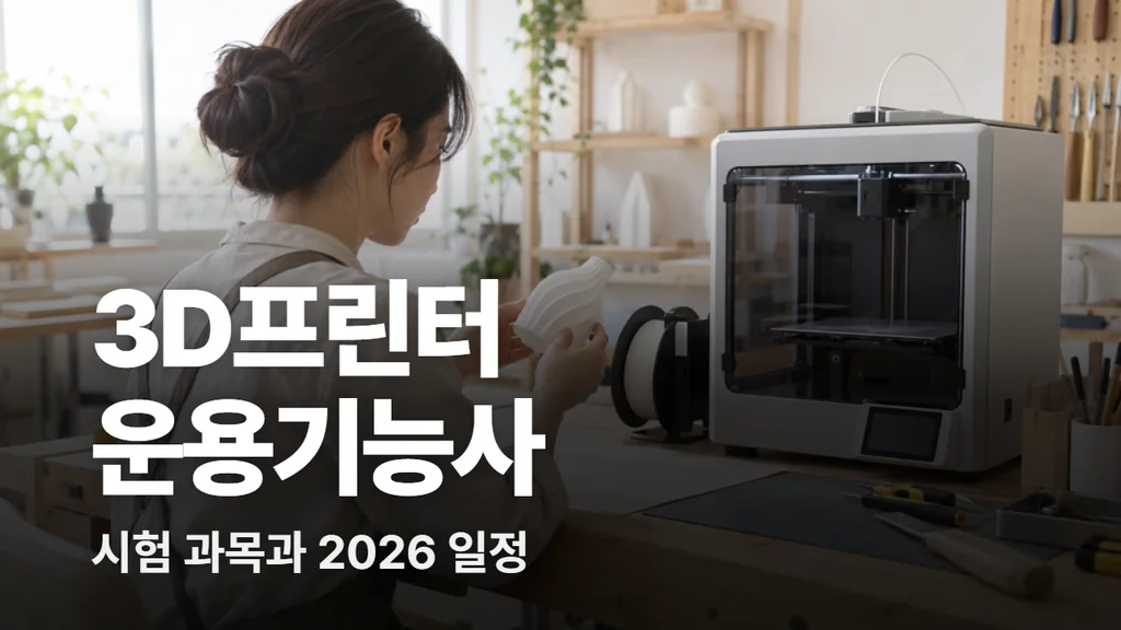3D프린터운용기능사 시험 과목과 2026년 일정