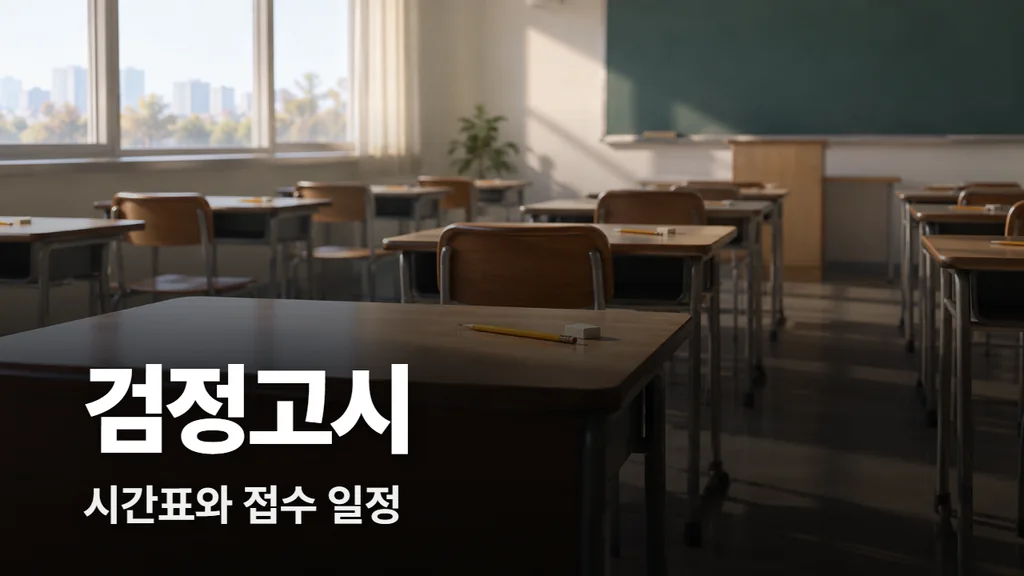 검정고시 시간표와 접수 일정, 합격 기준 정리