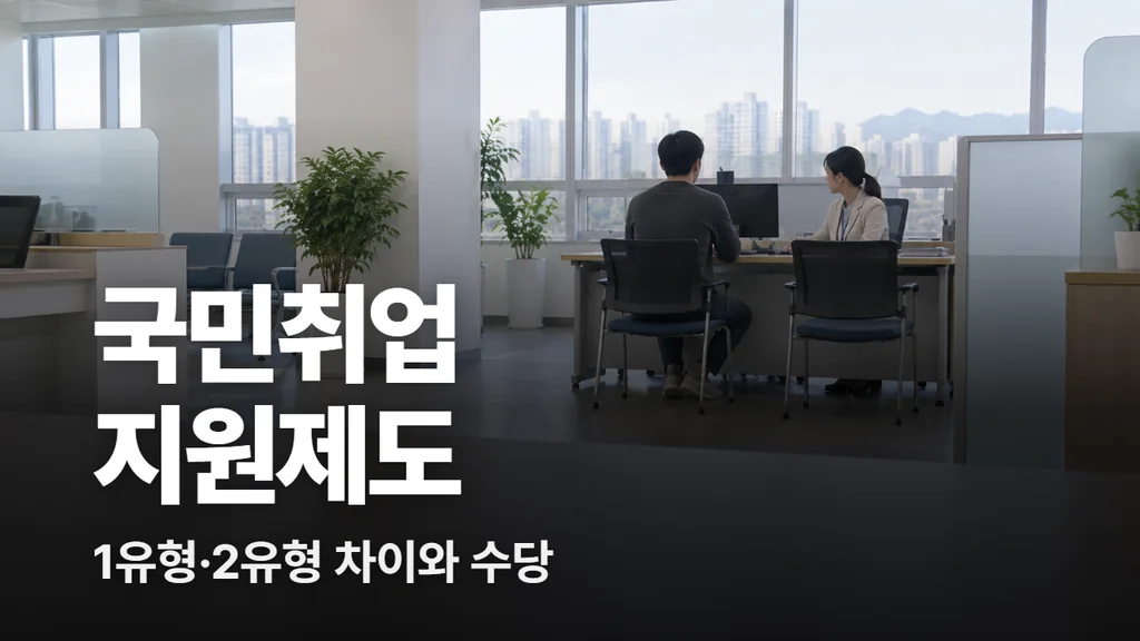 국민취업지원제도 1유형 2유형 차이, 월 60만 원 수당 조건